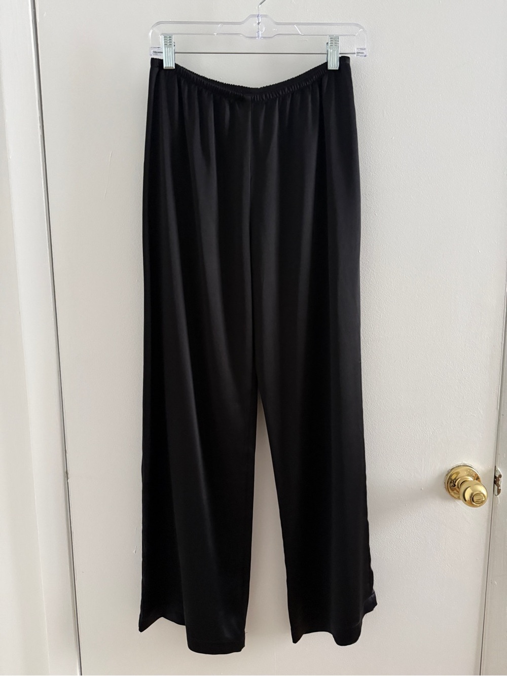 LESET Barb Wide Leg Black Japanese Satin Pants Size XS